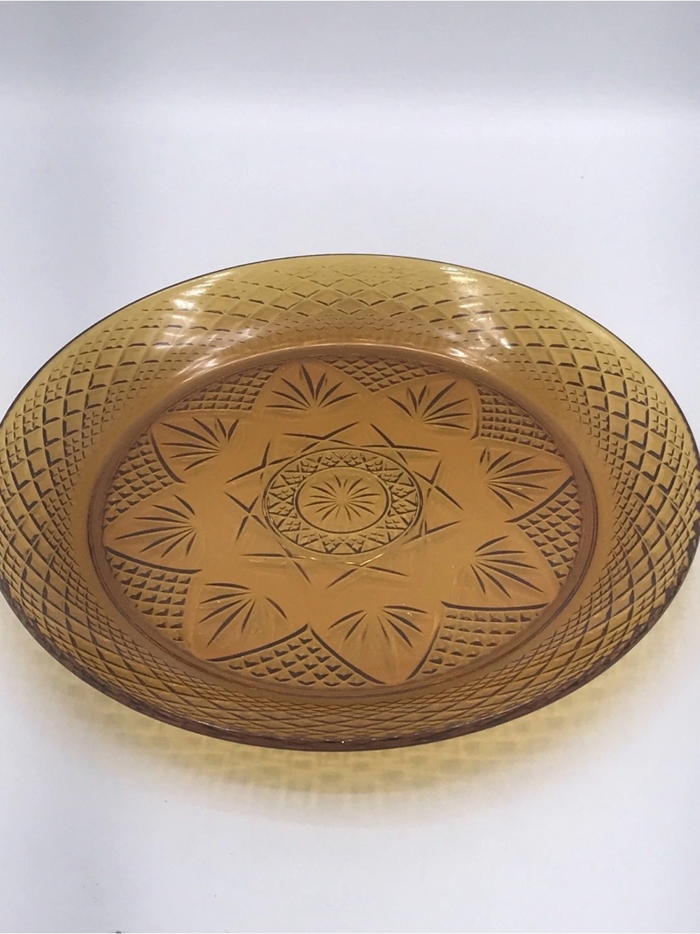 RARE Luminarc 10 Inch Amber Glass Dinner Plate